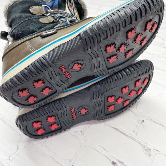 Pajar Canada Iceberg Faux Fur Waterproof Boot US Size 5 - 5.5 Black Brown Winter - Picture 11 of 12